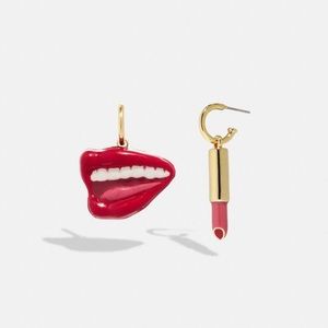 Coach X Tom Wesselmann Lips And Lipstick Huggie Earrings